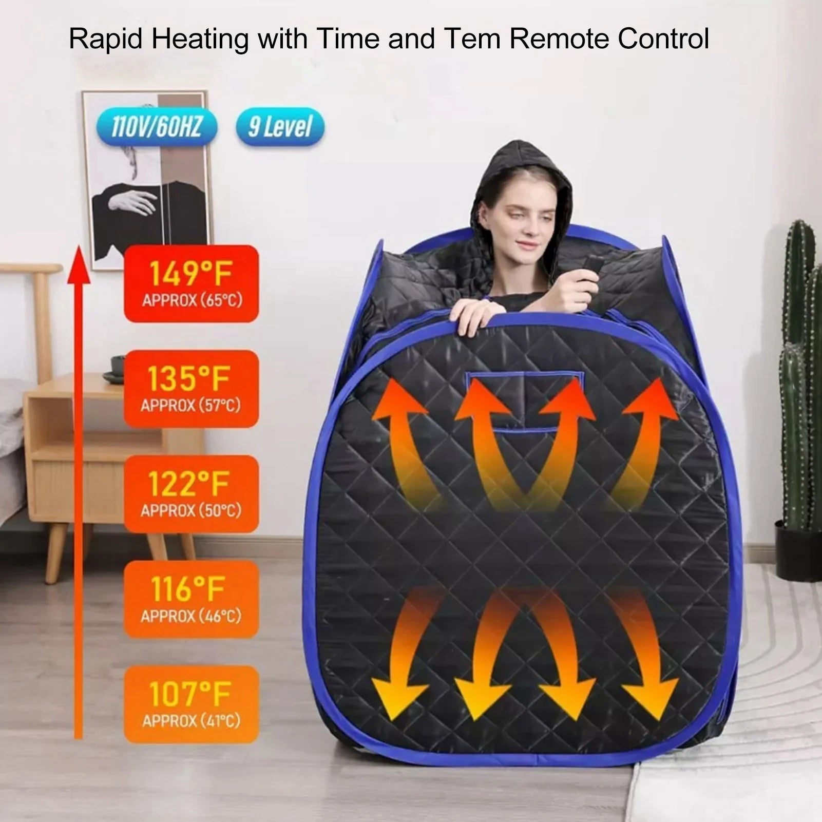 Portable Steam Sauna Tent Full Size Personal Steam Sauna Personal Home Spa with Remote Control