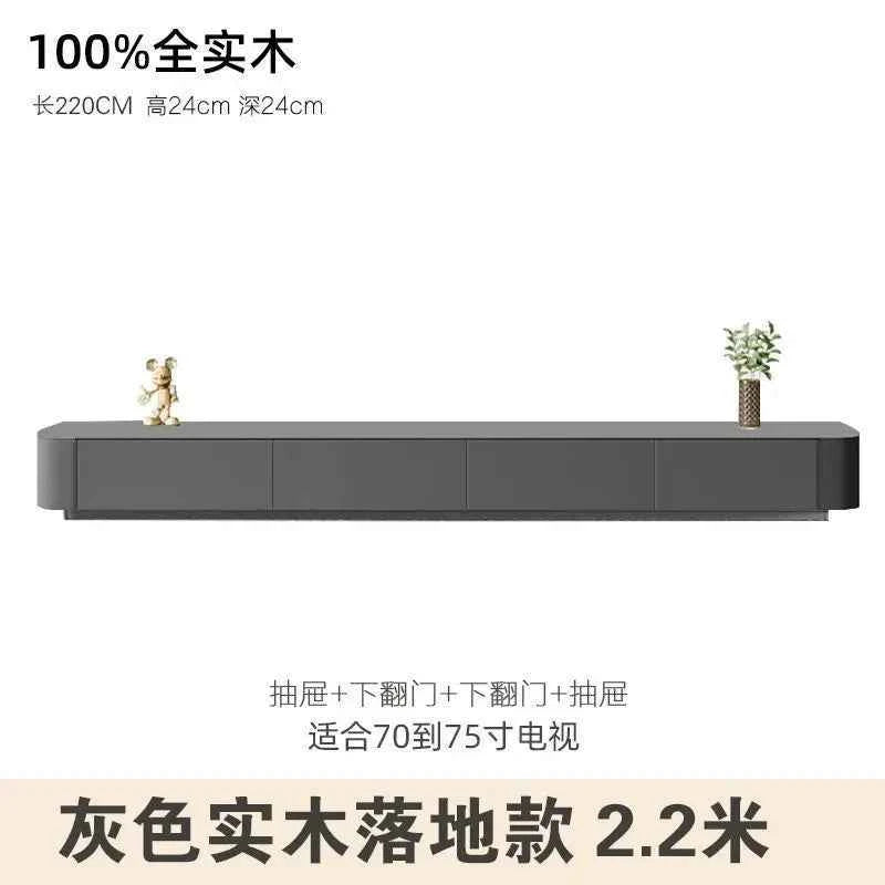 Modern Luxury Coffee Table Cabinet Combo - Space-Saving Living Room Furniture Gray 2 meters 2 soli