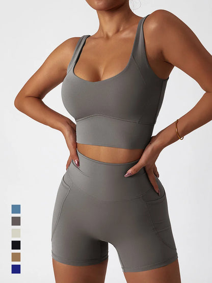 Premium Seamless Yoga Set - Ribbed White Two-Piece Fitness Outfit