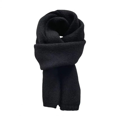 Knitting Scarf Solid Color Thickened Warm Women Scarf Cold Weather Thermal Neck Wrap Casual Outfit Scarf