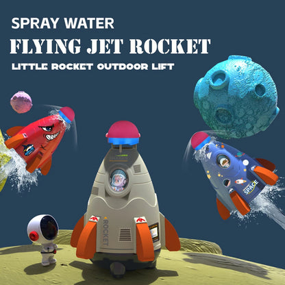 Creative Space Rocket Sprinkler Rotating Water Powered Launcher Summer Fun Entertainment for Outdoor Garden Yard Water Spray Toy