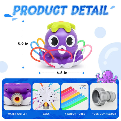 Space Rocket Octopus Sprinkler Water Toy Automatic Rotation Fun Spray Water Children's Water Playing Outdoor Toys