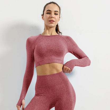 Seamless Long Sleeve Workout Top - Premium Women's Yoga & Fitness Outerwear