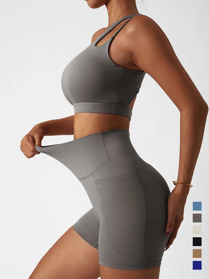 Premium Seamless Yoga Set - Ribbed White Two-Piece Fitness Outfit