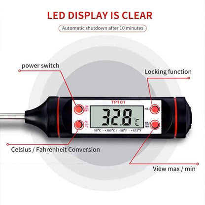 Digital Chef Pro Thermometer - Top-Rated Electronic Probe with Liquid Crystal Display