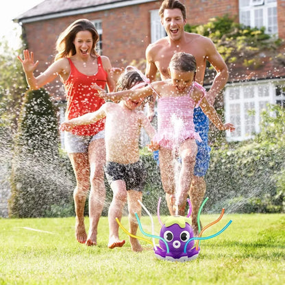 Space Rocket Octopus Sprinkler Water Toy Automatic Rotation Fun Spray Water Children's Water Playing Outdoor Toys