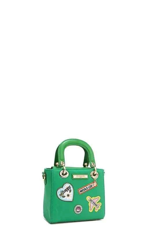Nicole Lee USA Color Patch Handbag with Top Handle