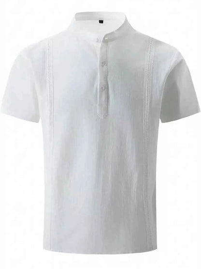 Men's Full Size Button Detail Short Sleeve Shirt Plus Size