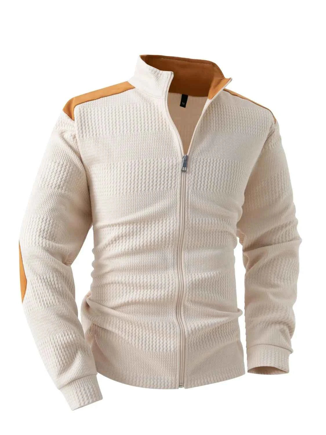 Men's Full Size Zip Up Long Sleeve Top Plus Size