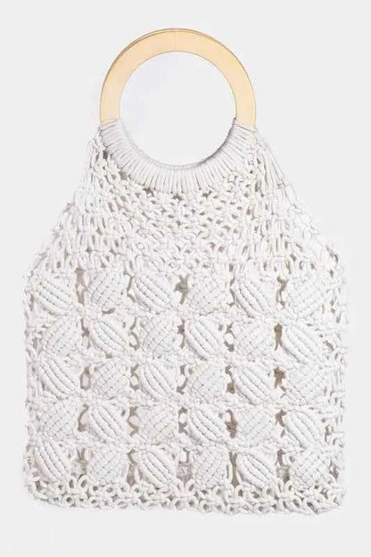 Fame Boho Braided Wooden Top Handle Bag IV One Size