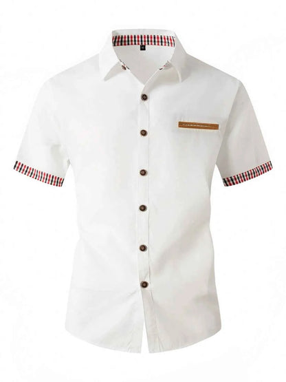 Men's Full Size Button Up Short Sleeve Shirt Plus Size