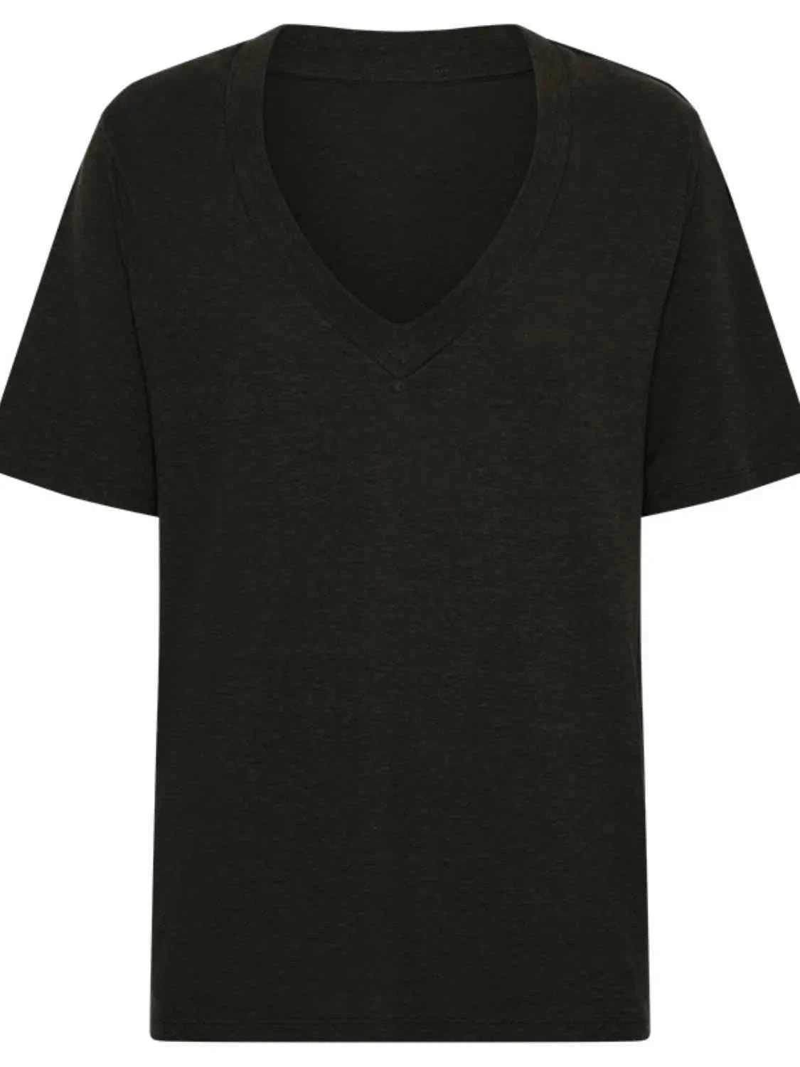 Solid V-Neck Short Sleeve T-Shirt