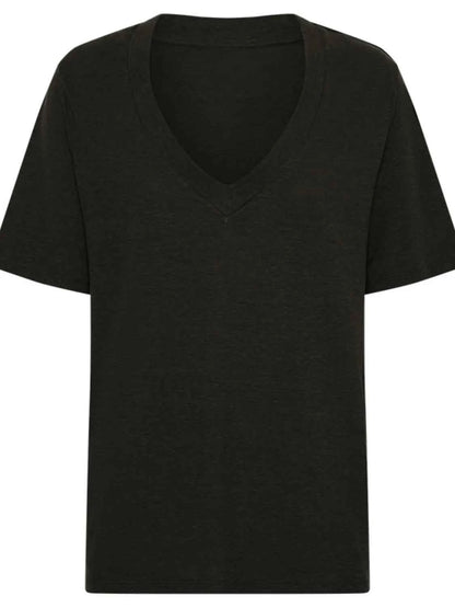 Solid V-Neck Short Sleeve T-Shirt