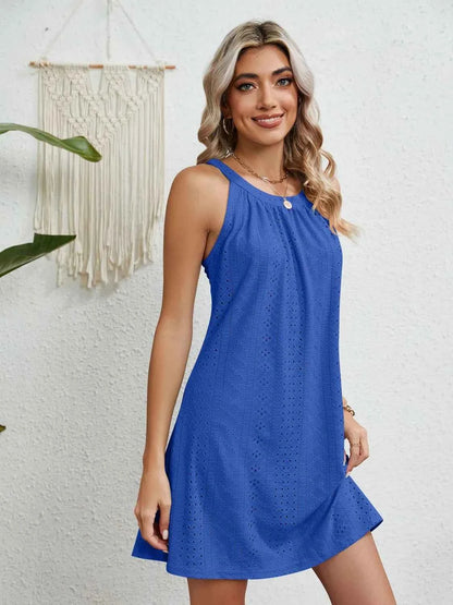 Round Neck Sleeveless Mini Dress