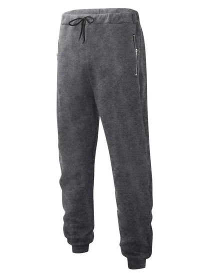 Men's Full Size Drawstring Pants with Pockets Plus Size Dark Gray