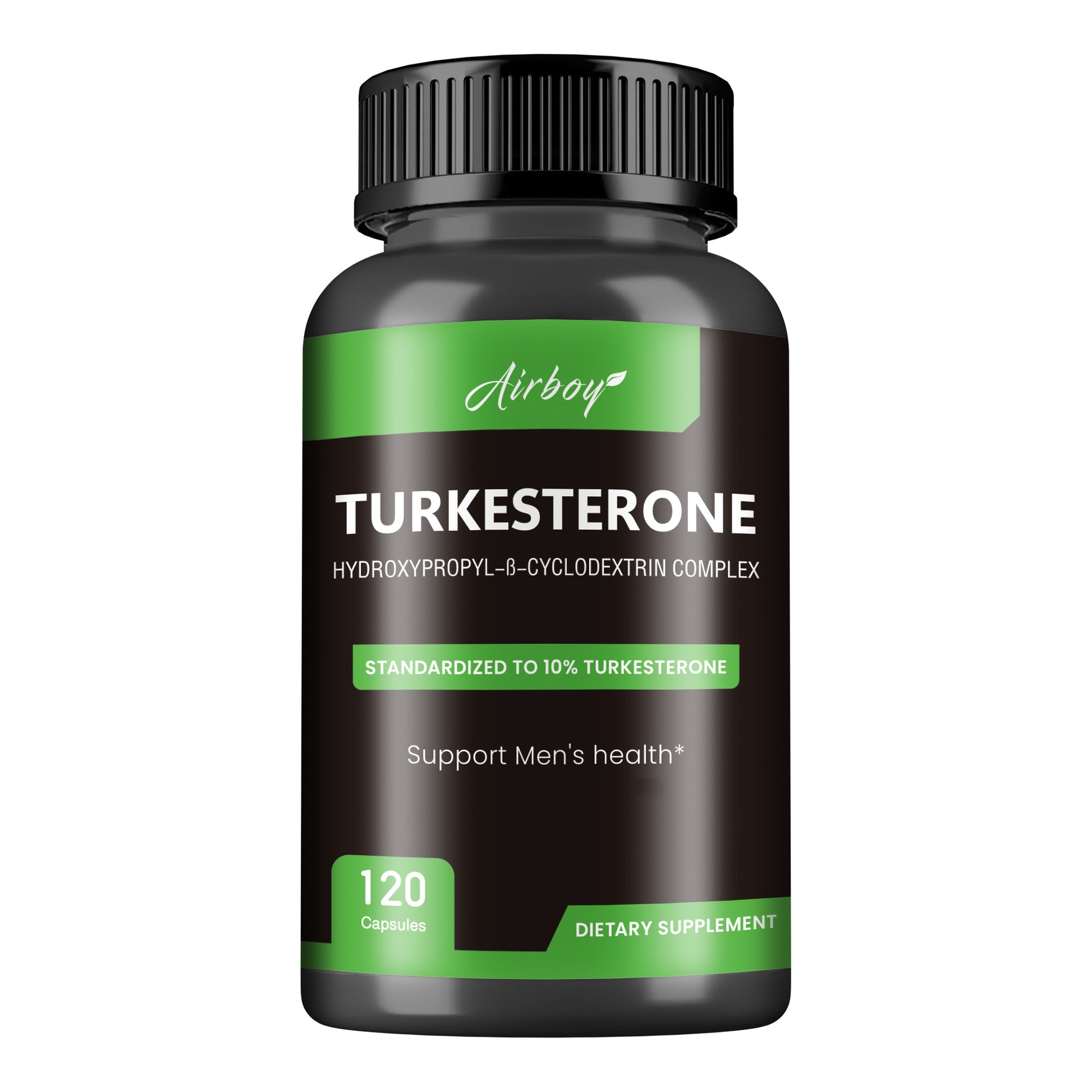 Airboy Turkesterone muscle booster dietary supplement with 120 capsules for men's health support