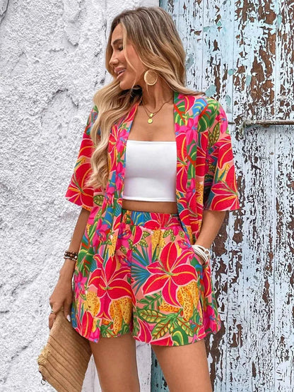 Printed Half Sleeve Top and Shorts Set