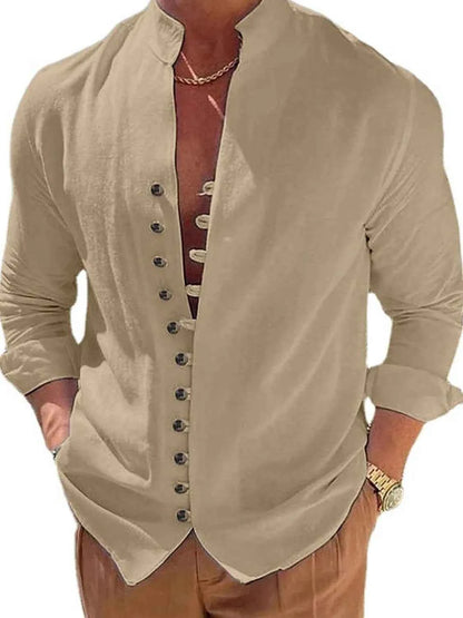Men's Full Size Button Up Long Sleeve Shirt Plus Size