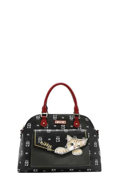 Nicole Lee USA Eco-Leather Cat Dome Bag Black One Size
