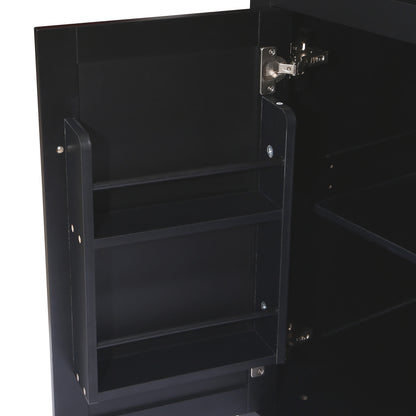Black Kitchen Trolley & Island | Rubber Wood | 5-Wheel - HomeDelight