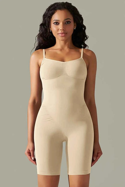 Spaghetti Strap Active Romper Cream