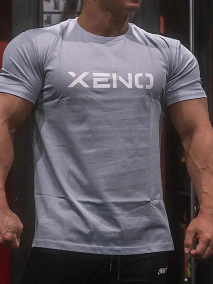 Men's Plus Size Round Neck Short Sleeve T-Shirt Gray