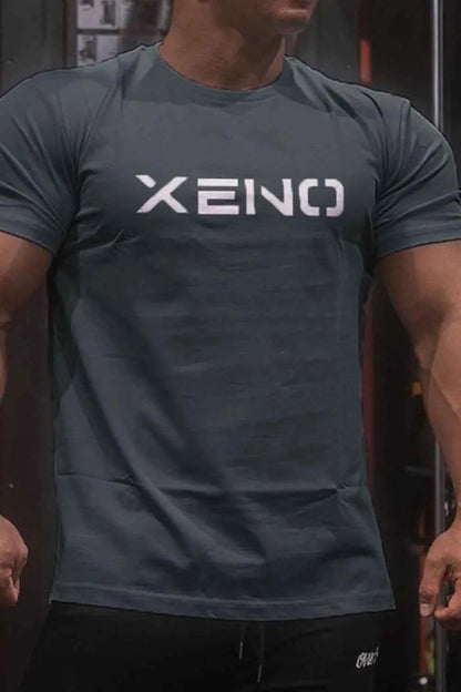 Men's Plus Size Round Neck Short Sleeve T-Shirt Dark Gray