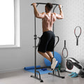 HOMCOM Power Tower Pull Up Bar Dip Station - Adjustable Height Home Gym