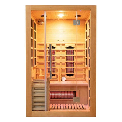 Canadian Hemlock & Red Cedar 2-Person Infrared Sauna - Top-Rated & User-Friendly 120x120x200
