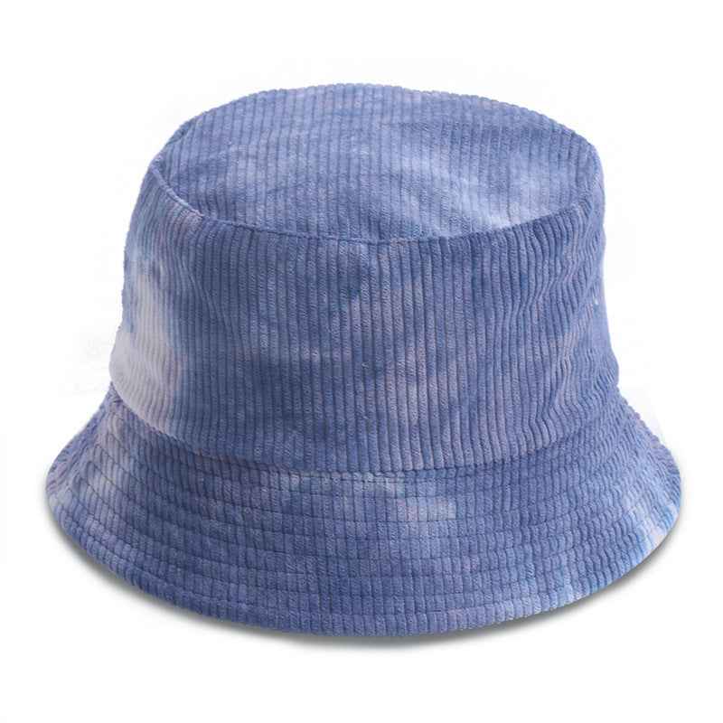 Light blue corduroy tie dye fisherman hat with a soft texture and stylish design for summer outings