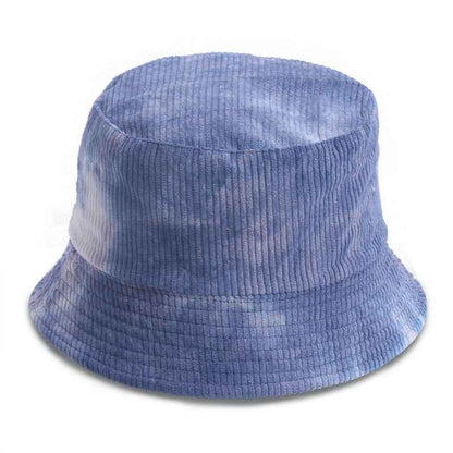 Corduroy Tie Dye Fisherman Hat - Trendy Festival Accessory F 58cm