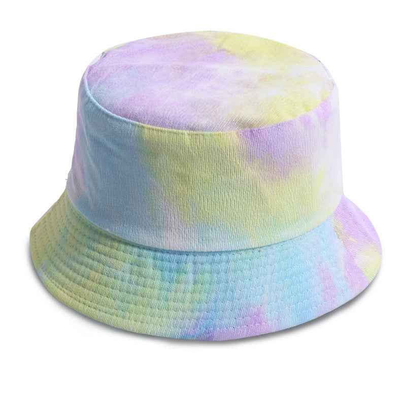 My Store corduroy tie dye fisherman hat with a vibrant pastel color pattern for stylish summer wear