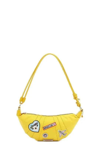 Nicole Lee USA Color Patch Croissant Bag Yellow One Size