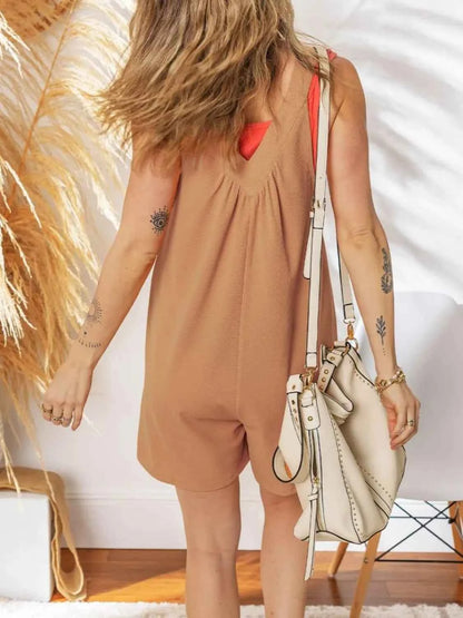 V-Neck Wide Strap Romper