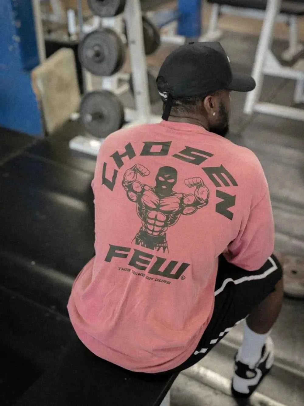 Men's Graphic Round Neck Short Sleeve T-Shirt Dusty Pink