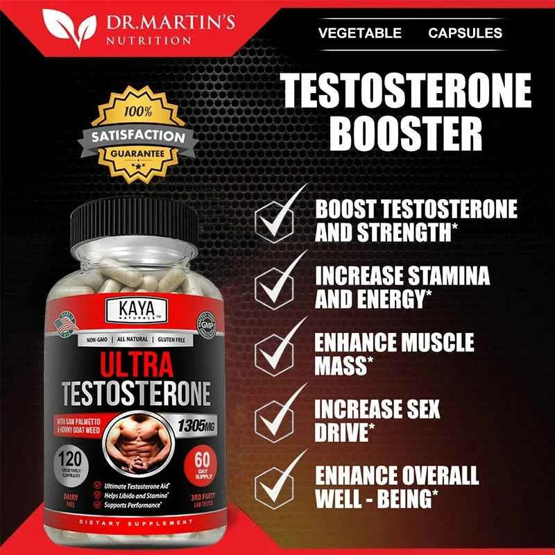 Kaya Ultra Testosterone Booster Capsules, a natural muscle booster supplement for enhanced energy and stamina