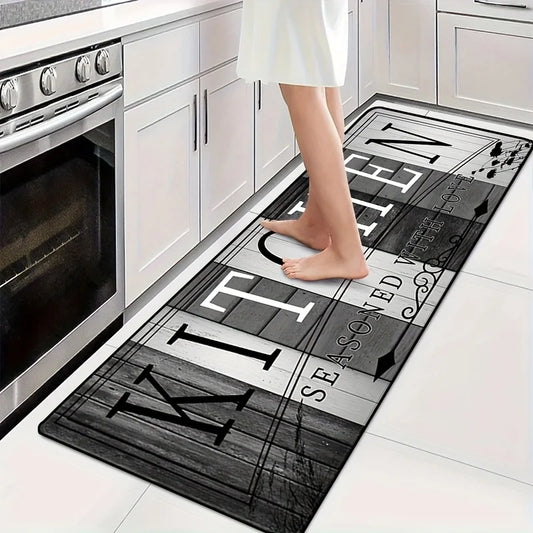 Durable kitchen mat with a stylish design, perfect for enhancing kitchen comfort and decor