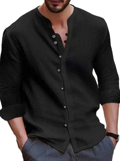 Men's Full Size Button Up Long Sleeve Shirt Plus Size