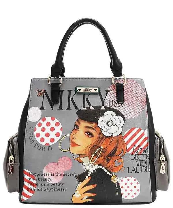 Nicole Lee USA Eco-Leather Handbag with Side Pockets