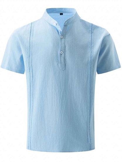Men's Full Size Button Detail Short Sleeve Shirt Plus Size