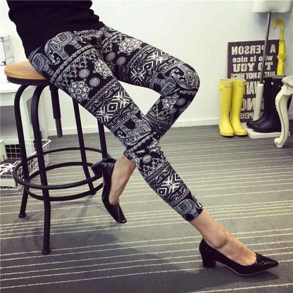Designer Mandala Print Leggings - Premium Comfort Activewear Gray