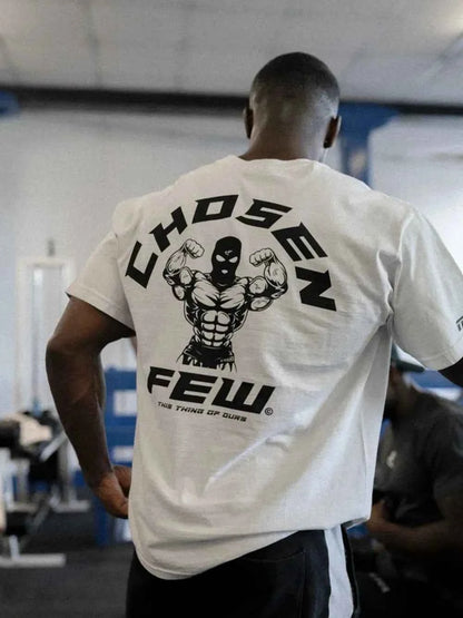 Men's Graphic Round Neck Short Sleeve T-Shirt White