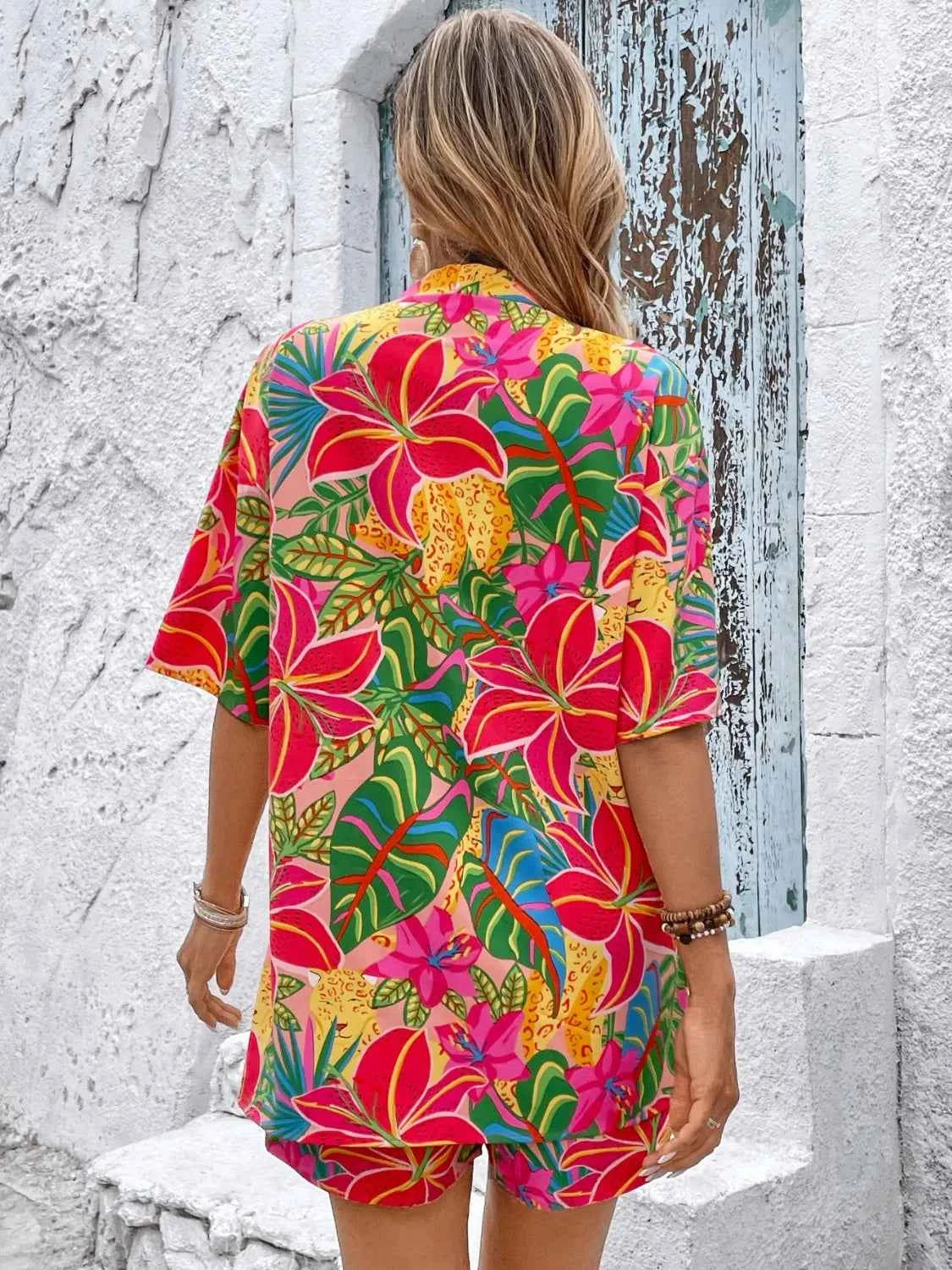 Printed Half Sleeve Top and Shorts Set
