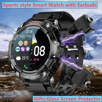 SmartFit Pro: Ultimate Smart Watch with TWS Earbuds, Fitness Tracker & MP3 Player