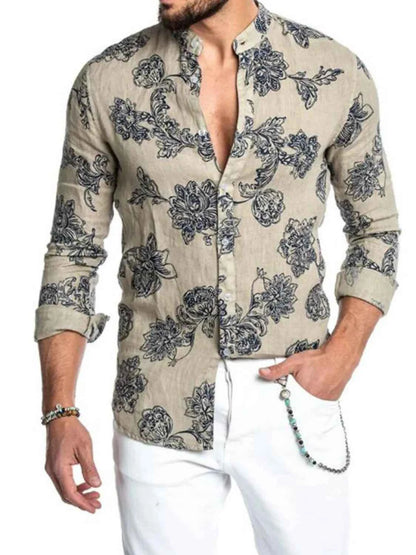 Men's Full Size Button Up Long Sleeve Shirt Plus Size