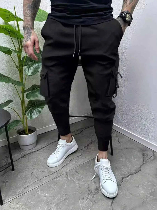 Men's Full Size Drawstring Pants with Pockets Plus Size