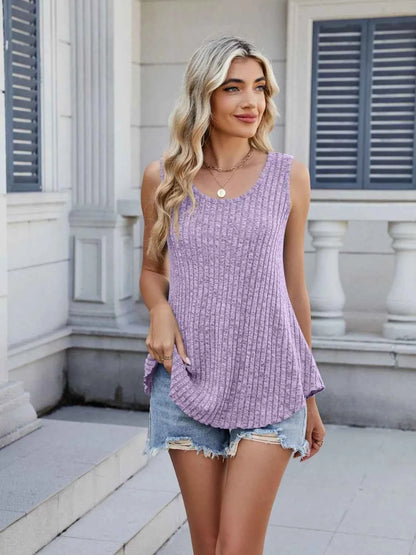 Ribbed Round Neck Tank