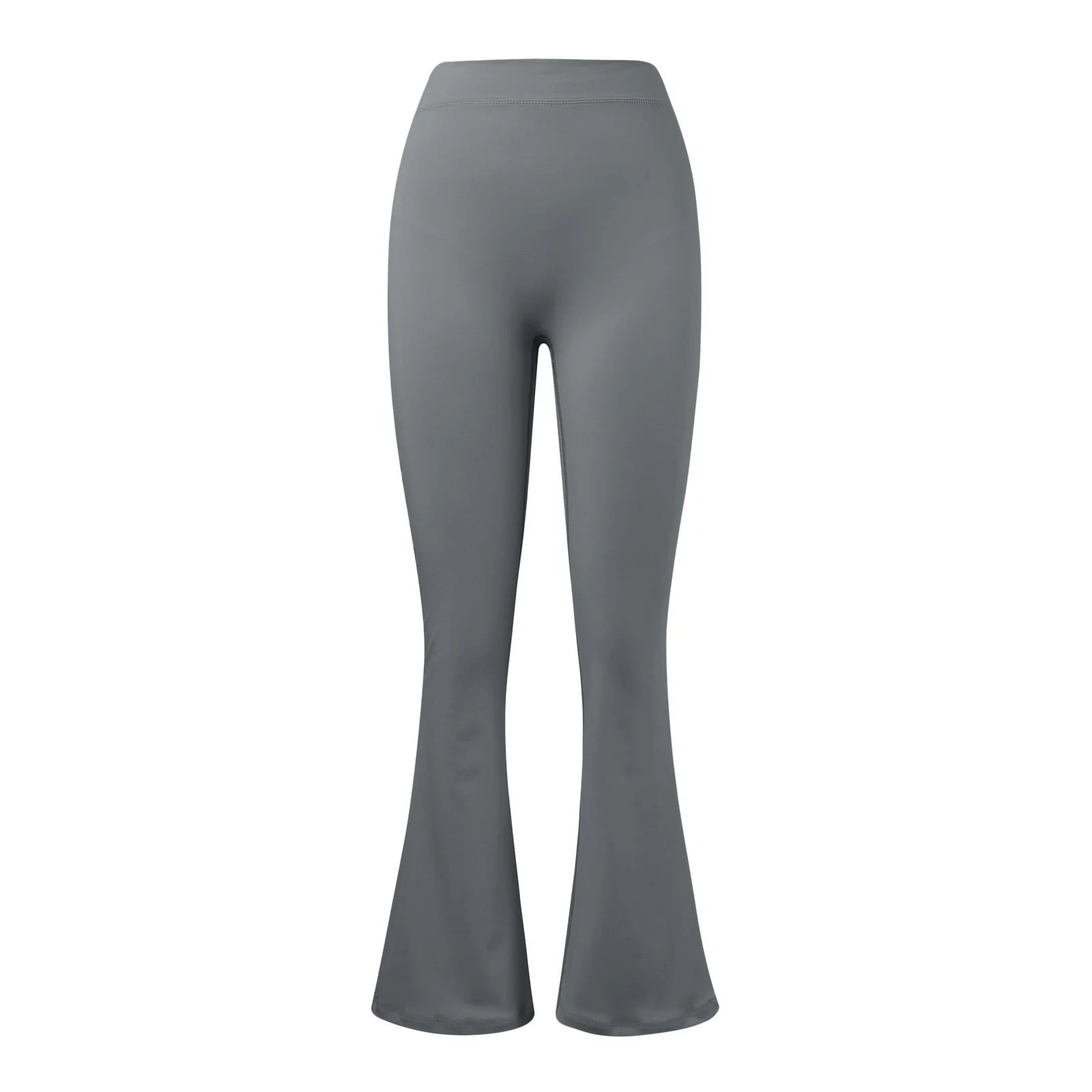 Fashion Micro Horn Leggings Women V-back Waist Sports Pants High Waist Push Up Butt Gym Pants Solid Slim Casual Leggings GRAY