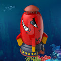 Signature Creative Space Rocket Sprinkler Rotating Water Powered Launcher Summer Fun Entertainment for Outdoor Garden Yard Water Spray Toy