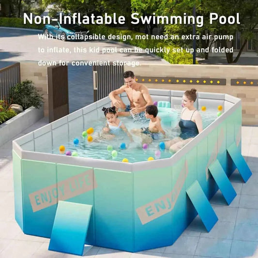 Foldable Pool, Non-Inflatable Kids' and Adults' Outdoor Swimming Pool, Hard Plastic Shell Portable Pool, Kid PoolFoldable Pool,